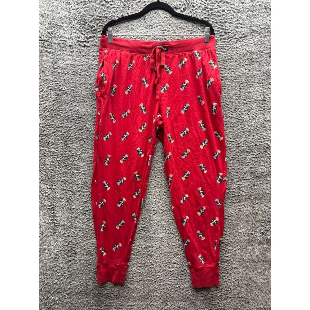 Polo Ralph Lauren Sleepwear Polo Bear Printed Pajama Pants Red‎ Mens Size L